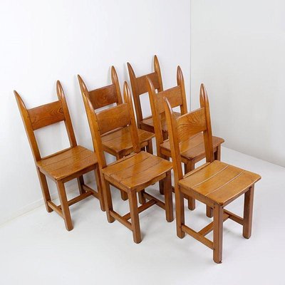 Brutalist Dining Chairs, 1970s, Set of 6-JG-1797704