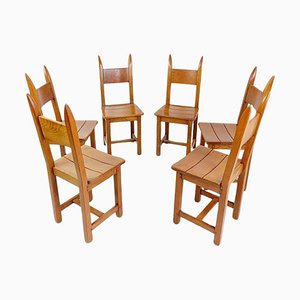 Brutalist Dining Chairs, 1970s, Set of 6-JG-1797704