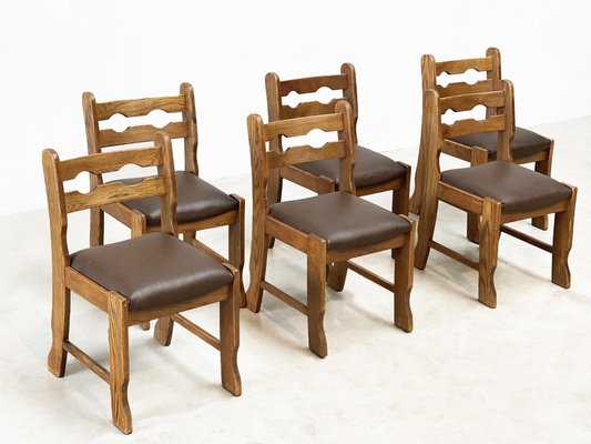 Brutalist Dining Chairs, 1980s, Set of 6-XLH-1773802