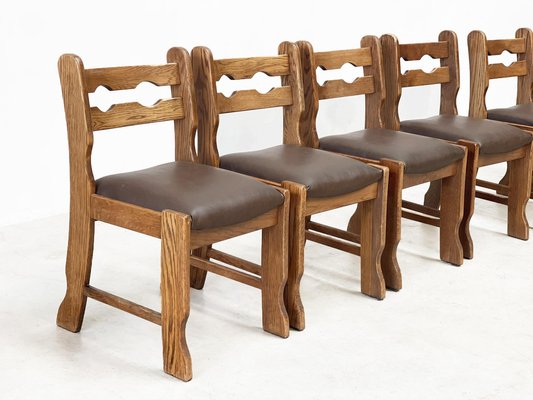 Brutalist Dining Chairs, 1980s, Set of 6-XLH-1773802