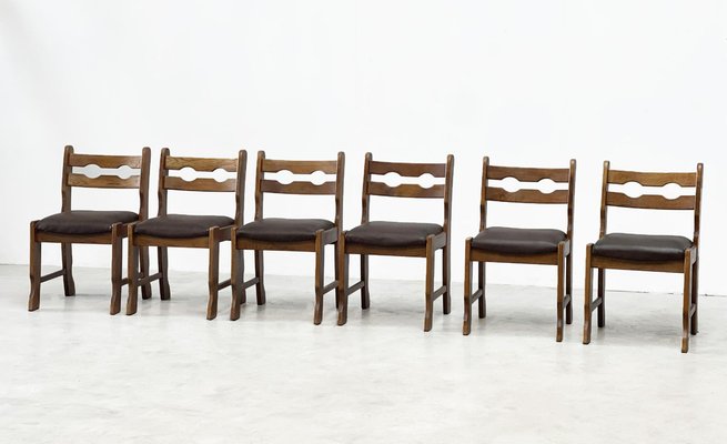 Brutalist Dining Chairs, 1980s, Set of 6-XLH-1773802