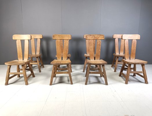 Brutalist Dining Chairs by Depuydt, 1960s, Set of 8-IRH-2032278