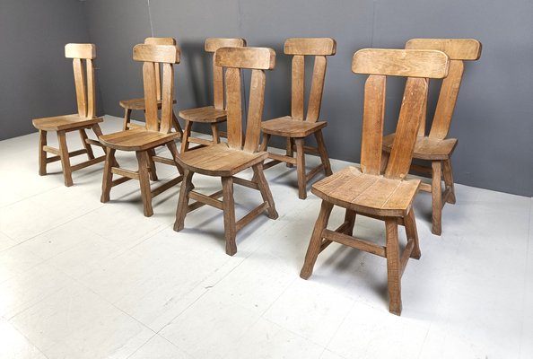 Brutalist Dining Chairs by Depuydt, 1960s, Set of 8-IRH-2032278