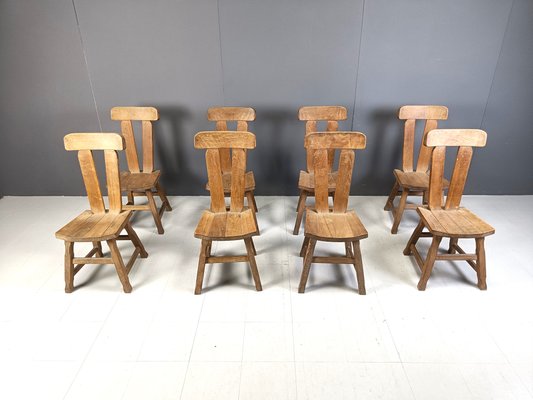 Brutalist Dining Chairs by Depuydt, 1960s, Set of 8-IRH-2032278