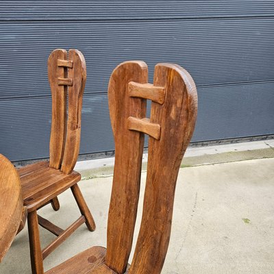 Brutalist Dining Set from De Puydt Belgium 1970s, Set of 5-WBX-1814933