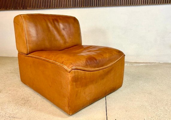 Brutalist Ds-15 Leather Lounge Chair from de Sede, Switzerland, 1970s-JP-1773167