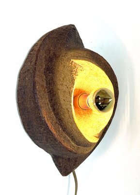 Brutalist Dutch Ceramic Wall Light Sconce, 1970s-WZZ-1425217