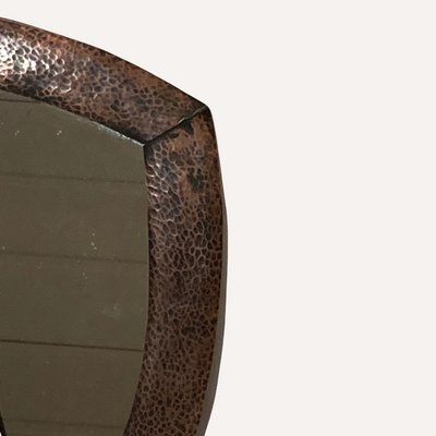 Brutalist Dutch Copper Hammered Triangle Mirror, 1920s-BHG-1318840