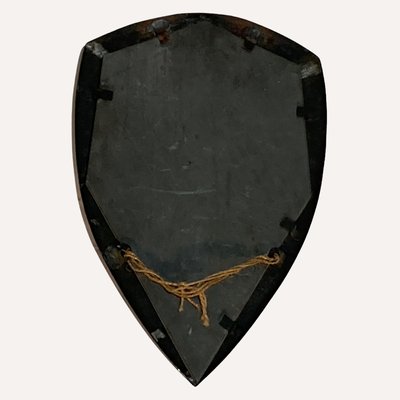 Brutalist Dutch Copper Hammered Triangle Mirror, 1920s-BHG-1318840