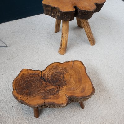 Brutalist Elm Coffee Table Set, 1960, Set of 2-RB-1765158