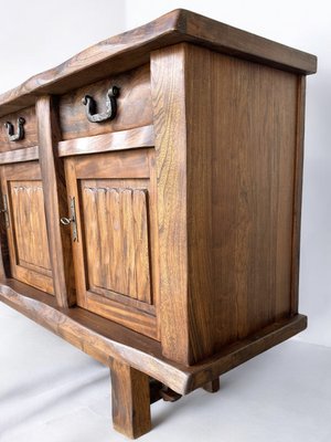 Brutalist Elm Sideboard, 1980s-AXR-2023650