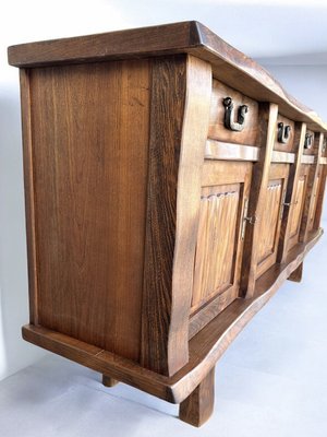 Brutalist Elm Sideboard, 1980s-AXR-2023650