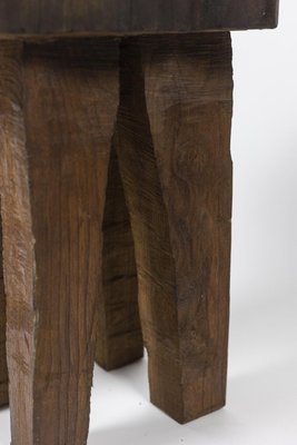 Brutalist Elm Stools, 1970s, Set of 4-CEJ-1374469