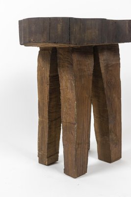 Brutalist Elm Stools, 1970s, Set of 4-CEJ-1374469