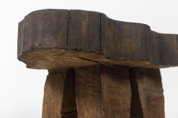 Brutalist Elm Stools, 1970s, Set of 4-CEJ-1374469