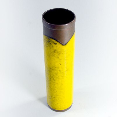 Brutalist Enamel on Copper Vase, 1960s-GIW-1723177