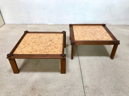 Brutalist Farmer Side Tables with Reversible Tops by Gerd Lange for Bofinger, 1960s, Set of 2-JP-724327