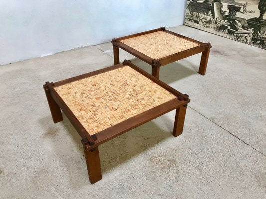 Brutalist Farmer Side Tables with Reversible Tops by Gerd Lange for Bofinger, 1960s, Set of 2-JP-724327