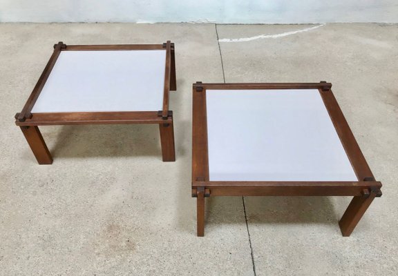 Brutalist Farmer Side Tables with Reversible Tops by Gerd Lange for Bofinger, 1960s, Set of 2-JP-724327