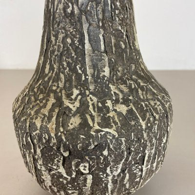 Brutalist Fat Lava Vase in Grey Ceramic attributed to Ilkra, Germany, 1970s-QZ-1706129