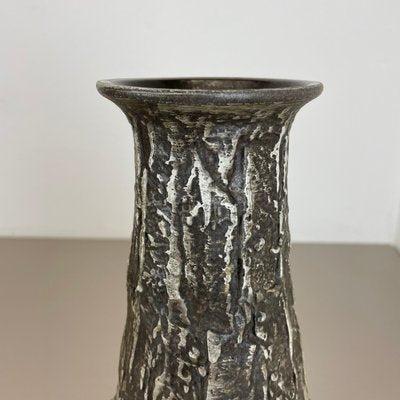 Brutalist Fat Lava Vase in Grey Ceramic attributed to Ilkra, Germany, 1970s-QZ-1706129