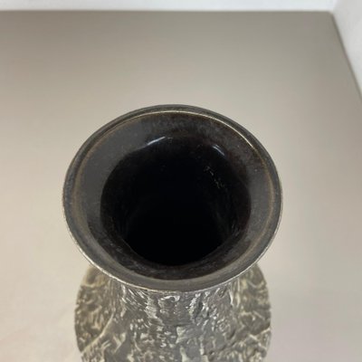 Brutalist Fat Lava Vase in Grey Ceramic attributed to Ilkra, Germany, 1970s-QZ-1706129