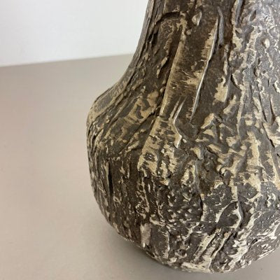 Brutalist Fat Lava Vase in Grey Ceramic attributed to Ilkra, Germany, 1970s-QZ-1706129