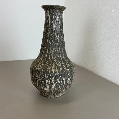 Brutalist Fat Lava Vase in Grey Ceramic attributed to Ilkra, Germany, 1970s-QZ-1706129