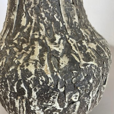 Brutalist Fat Lava Vase in Grey Ceramic attributed to Ilkra, Germany, 1970s-QZ-1706129