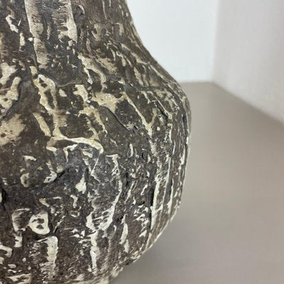 Brutalist Fat Lava Vase in Grey Ceramic attributed to Ilkra, Germany, 1970s-QZ-1706129