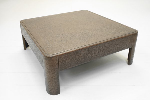 Brutalist Faux Bronze Square Coffee Table, 1960s-SES-1430631