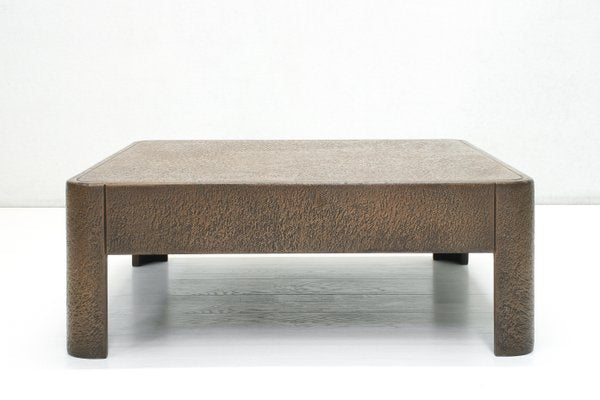 Brutalist Faux Bronze Square Coffee Table, 1960s-SES-1430631