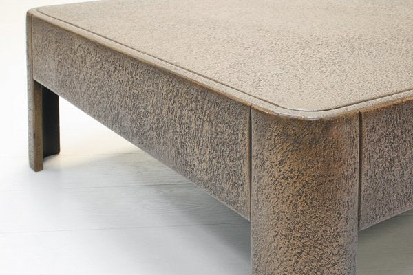 Brutalist Faux Bronze Square Coffee Table, 1960s-SES-1430631