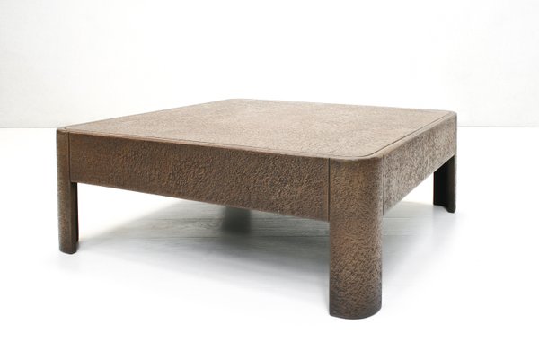 Brutalist Faux Bronze Square Coffee Table, 1960s-SES-1430631