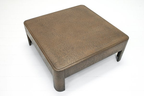 Brutalist Faux Bronze Square Coffee Table, 1960s-SES-1430631