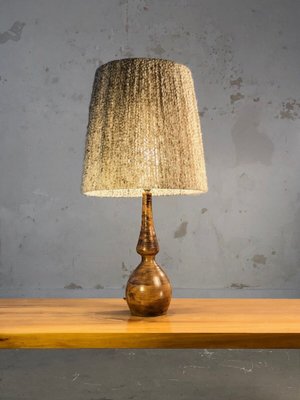 Brutalist French Orange Ceramic Table Lamp, 1970s-NLF-1383859