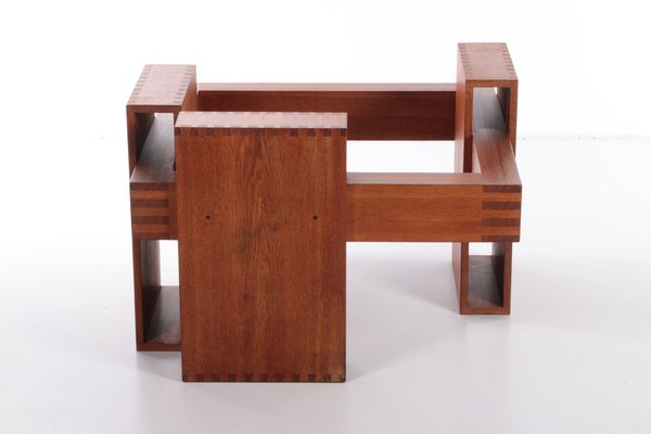 Brutalist French Teak with Glass Top Coffee Table, 1970s-EZZ-1319321