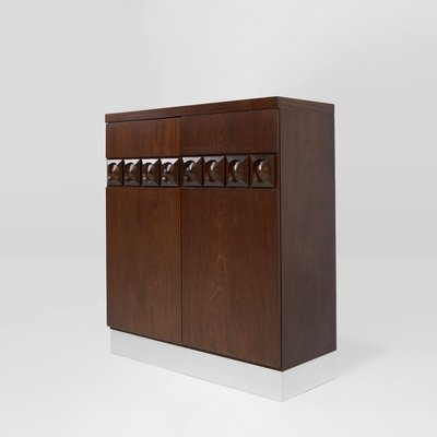 Brutalist Geometrical Seventies Bar Cabinet, Belgium, 1970s-YSY-2022502