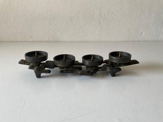 Brutalist German Bronze Candle Holder, 1960s-RDS-1307150