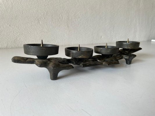 Brutalist German Bronze Candle Holder, 1960s-RDS-1307150