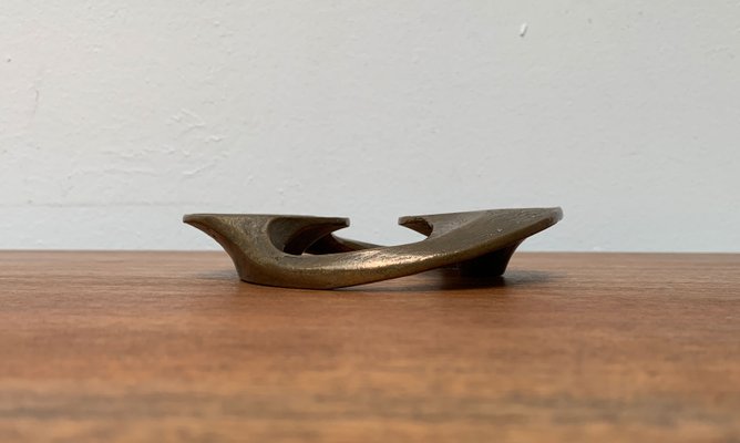 Brutalist German Bronze Candleholder from Harjes, 1960s-UAH-1425394