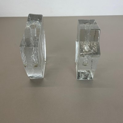 Brutalist German Rock Glass Vases from Peill and Putzler, 1970s, Set of 2-QZ-1161702