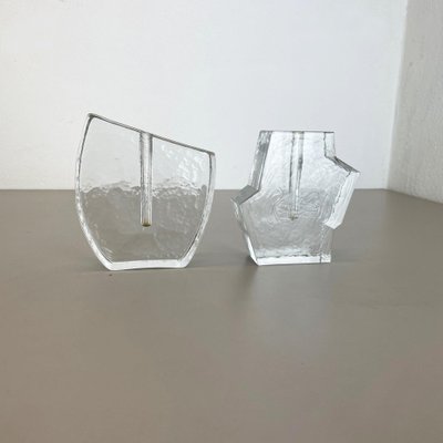 Brutalist German Rock Glass Vases from Peill and Putzler, 1970s, Set of 2-QZ-1161702