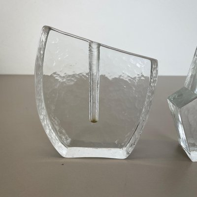 Brutalist German Rock Glass Vases from Peill and Putzler, 1970s, Set of 2-QZ-1161702