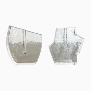 Brutalist German Rock Glass Vases from Peill and Putzler, 1970s, Set of 2-QZ-1161702