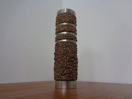 Brutalist German Vase in Copper and Stainless Steel, 1960s-RDW-1220213