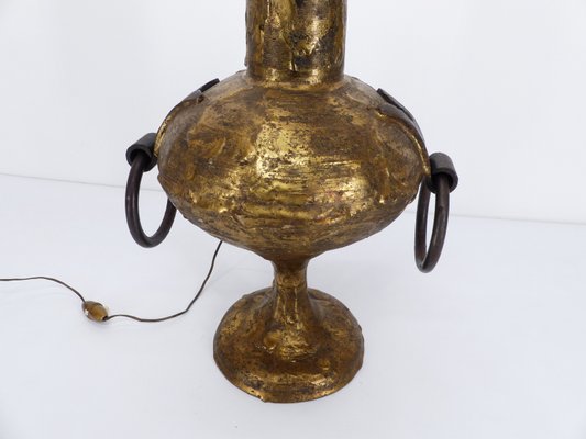 Brutalist Gilded Bronze Lamp by Max Bre 1970s-DQG-2021224