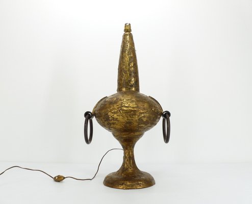 Brutalist Gilded Bronze Lamp by Max Bre 1970s-DQG-2021224