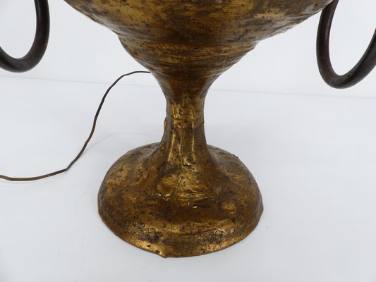 Brutalist Gilded Bronze Lamp by Max Bre 1970s-DQG-2021224