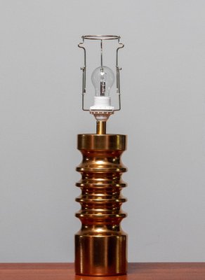 Brutalist Gilt Ceramic Table Lamp in the style of Dümler and Breiden, Germany, 1970s-JE-1378213